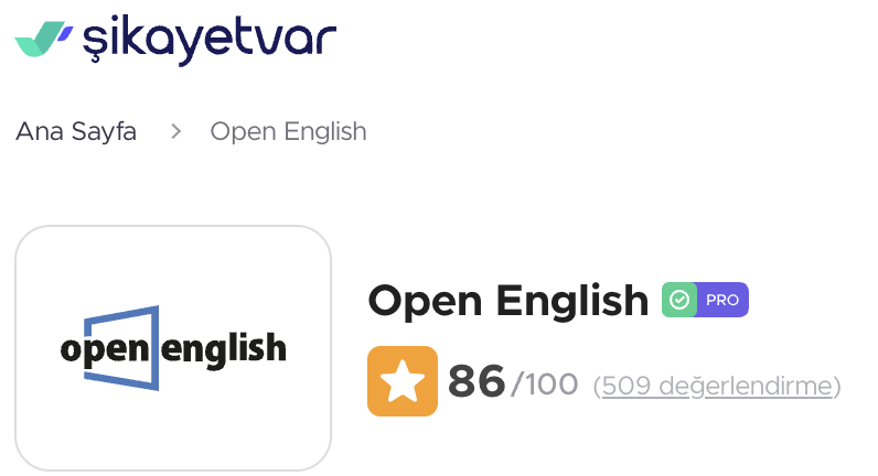 Open English ŞikayetVar